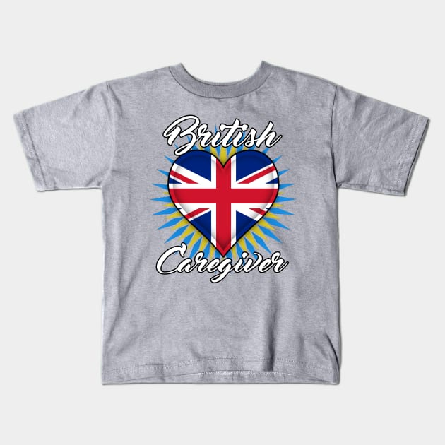 British Caregiver (white font) Kids T-Shirt by WCN Store